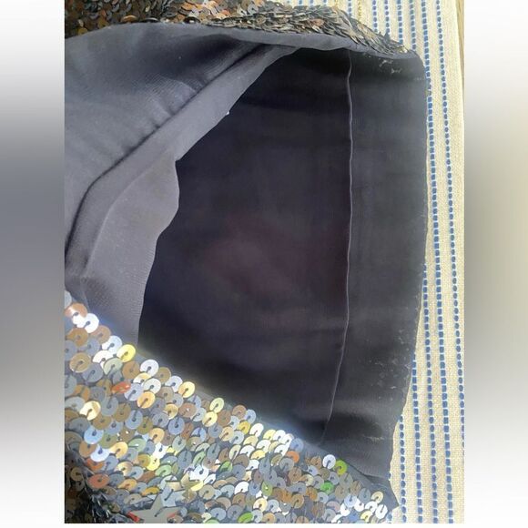 J Crew Collection Romper Sequin Starts Black Neckline Lined Pockets Sz 6 - Picture 12 of 16